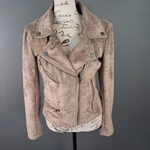 Blank NYC Brown/Tan Suede Moto Jacket Size XS